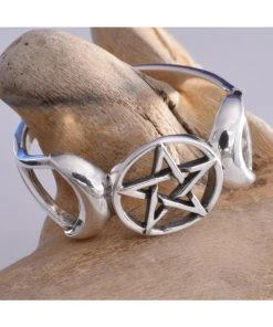 Gothic Jewellery Seventh Sense Triple Moon Ring Silver