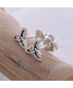All Jewellery Seventh Sense Triquetra Stud Earrings Silver