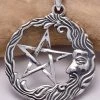 Seventh Sense Wiseman And Pentagram Silver Pendant
