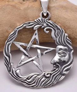 Seventh Sense Wiseman And Pentagram Silver Pendant