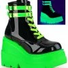Gothic Boots Demonia Shaker 52 Boots Neon Green