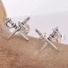 Seventh Sense Silver Crossed Cutlass Stud Earrings Silver Gothic Jewellery