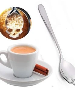 Gothic Accessories Steampunk Homeware Gothic Skull Sugar Spoon Silver
