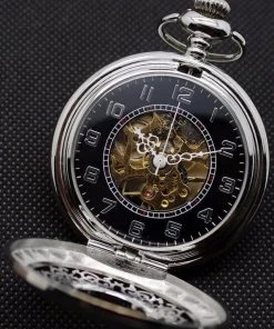 Pocketwatches Silvertone Steampunk Pocket Watch Gift Box Set Steampunk Jewellery