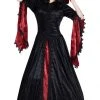 Ladies Gothic Clothing Sinister Long Velvet Red Hooded Coat 953 (S)
