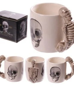 Puckator Skeleton Handle Gothic Skull Mug, Gift Boxed