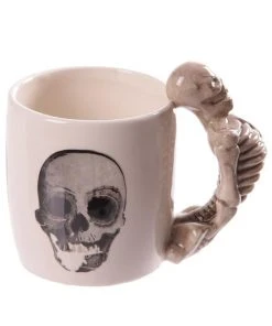 Puckator Skeleton Handle Gothic Skull Mug, Gift Boxed