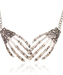 Gothic And Steampunk Jewellery Gothic Jewellery Skeleton Hands Necklace
