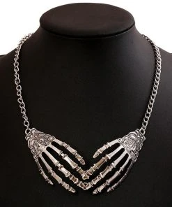 Gothic And Steampunk Jewellery Gothic Jewellery Skeleton Hands Necklace