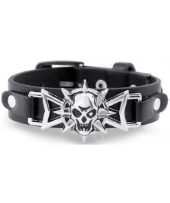 Gothic And Steampunk Jewellery Skull Star Cuff Bracelet Gothic Jewellery