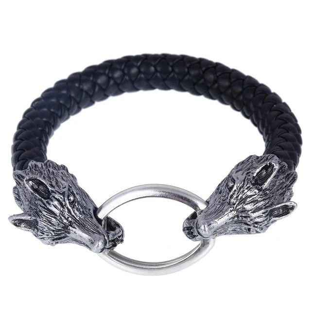 Gothic And Steampunk Jewellery Wolf Head Rope Bracelet 4 Gothic And Steampunk Jewellery Wolf Head Rope Bracelet