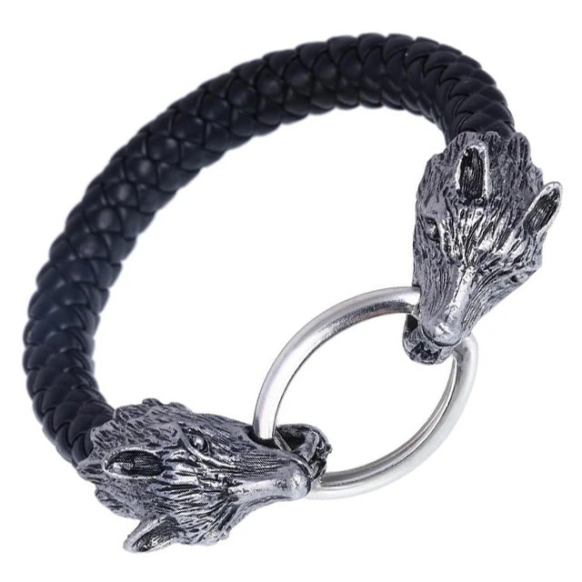 Gothic And Steampunk Jewellery Wolf Head Rope Bracelet 5 Gothic And Steampunk Jewellery Wolf Head Rope Bracelet