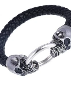 Gothic And Steampunk Jewellery Gothic Skulls Rope Bracelet Gothic Jewellery