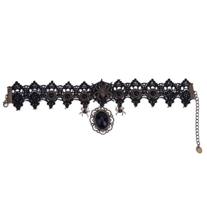 Lace Jewellery Black Lace Gothic Spiderweb Choker Gothic Jewellery 4 Lace Jewellery Black Lace Gothic Spiderweb Choker Gothic Jewellery