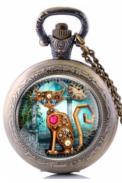 Pocketwatches Steampunk Cat Pocket Watch SPW-CAT-1 Steampunk Jewellery 3 Pocketwatches Steampunk Cat Pocket Watch SPW-CAT-1 Steampunk Jewellery