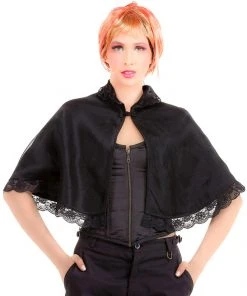 Pirate Dressing Ladies Steampunk Clothing Steampunk Shoulder Cape Black Lace And Organza