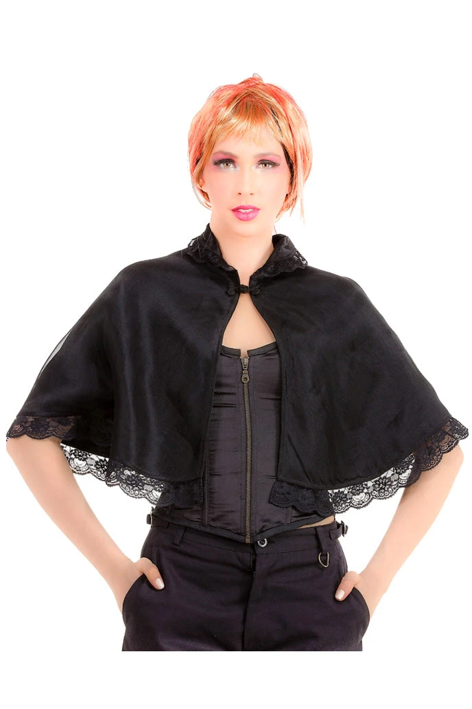 Pirate Dressing Ladies Steampunk Clothing Steampunk Shoulder Cape Black Lace And Organza 3 Pirate Dressing Ladies Steampunk Clothing Steampunk Shoulder Cape Black Lace And Organza