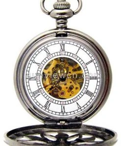 Pocketwatches Steampunk Pocket Watch With Gunmetal Flower Design Steampunk Jewellery