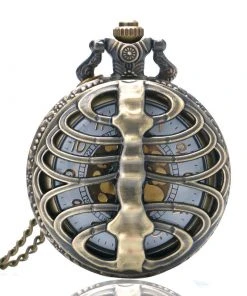 Pocketwatches Steampunk Pocket Watch With Ribcage On Necklace Chain