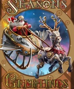 Eastgate Steampunk Santa Yule Card