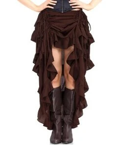 Pirate Dressing Steampunk Show Girl Skirt Brown