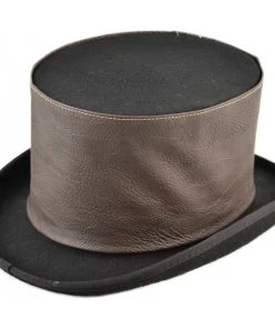 Euro Accessories Steampunk Top Hat Faux Leather Band