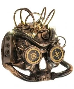 Carnival The Dark Baron Half Face Steampunk Mask With LED Lights