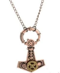 Gothic And Steampunk Jewellery Thors Hammer Steampunk Necklace