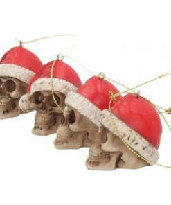 Nemesis Now All Homeware Skull Christmas Tree Silent Night Bauble 4.3cm. Set Of 12