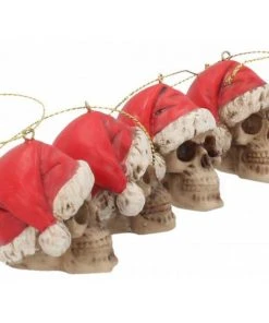 Nemesis Now All Homeware Skull Christmas Tree Silent Night Bauble 4.3cm. Set Of 12