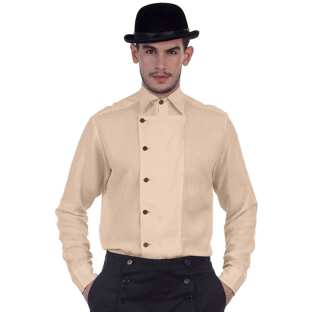 Pirate Dressing Ulysses Side Button Steampunk Shirt Almond Mens Gothic Clothing 4 Pirate Dressing Ulysses Side Button Steampunk Shirt Almond Mens Gothic Clothing