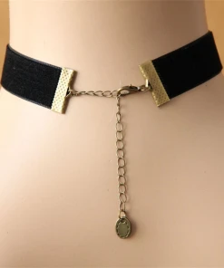 Gothic Collars Black Velvet Cameo Choker
