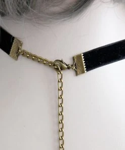 Gothic Collars Black Velvet Dragon Choker Gothic Jewellery