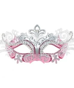 Kinkyangel Venetian Pink Metal Filigree Masquerade Mask