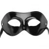 Gothic Accessories Venetian Style Mask Mens Plain Black Masquerade Mask Glossy Finish