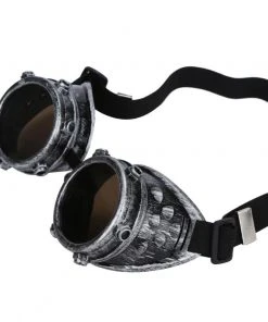 All Steampunk Accessories Victorian Antique Silver Studded Steampunk Goggles