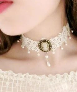 Lace Jewellery White Lace Steampunk Cameo Choker Steampunk Jewellery