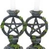 Nemesis Now All Homeware Wiccan Pentagram Candlesticks