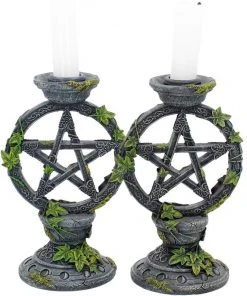 Nemesis Now All Homeware Wiccan Pentagram Candlesticks