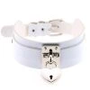 Gothic Collars White Heart Padlock Collar Fetish Clothing Accessories