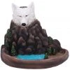 Nemesis Now Wild Ridge Wolf Backflow Incense Burner