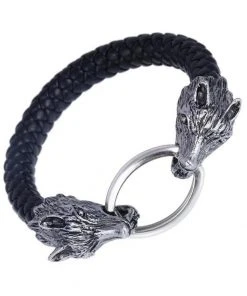 Gothic And Steampunk Jewellery Wolf Head Rope Bracelet