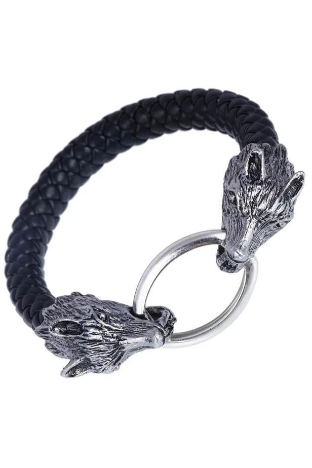 Gothic And Steampunk Jewellery Wolf Head Rope Bracelet 3 Gothic And Steampunk Jewellery Wolf Head Rope Bracelet